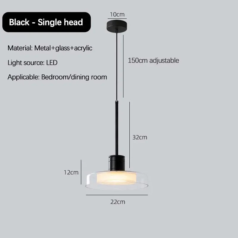 The black version drawn with the 22 cm width and the 150 cm cord marked