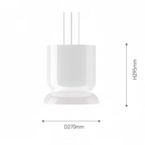 Dimension card for the first 27 by 29 cm shape of the glass pendant light