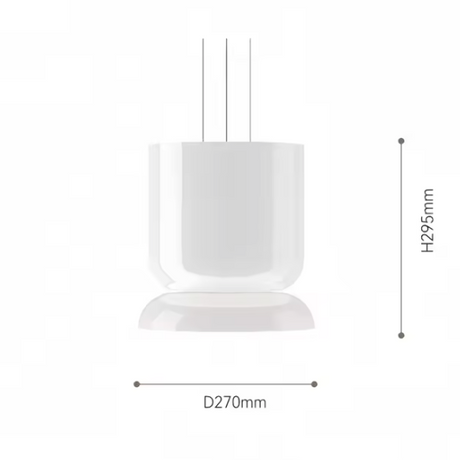 Dimension card for the first 27 by 29 cm shape of the glass pendant light