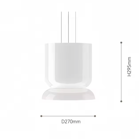 Dimension card for the first 27 by 29 cm shape of the glass pendant light