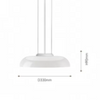 Dimension card for the 33 by 9 cm disc shape of the glass pendant light