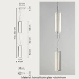 Two stacked tubes drawn with the 156 cm overall height marked out