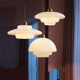 Ivory Glass Pendant Lamp Warm Ambient Glow