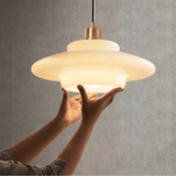 Retro 1950s Glass Hanging Lamp for Dining Room