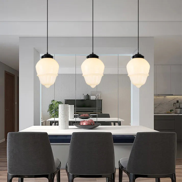 AstraLume Frosted Glass Pendant Light Close-Up Detail - OroDwell