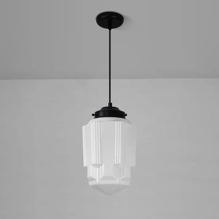 Frosted Glass Pendant Light Silhouette Detail View - OroDwell