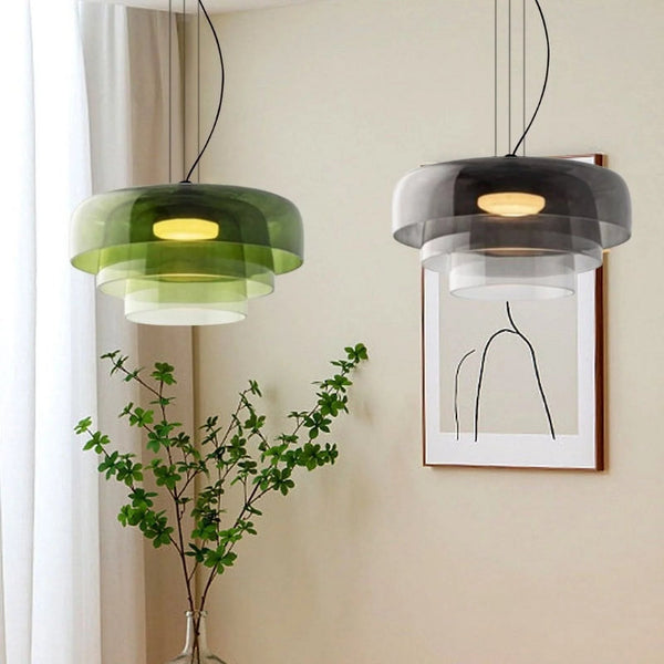 FjordLumen Glass Fixture – Orange Green Gray Options