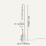 Dimension drawing of the pink version at 65 inches tall on a 10.5 inch base
