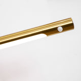 Close view of the gold tube with the small round switch set into its side
