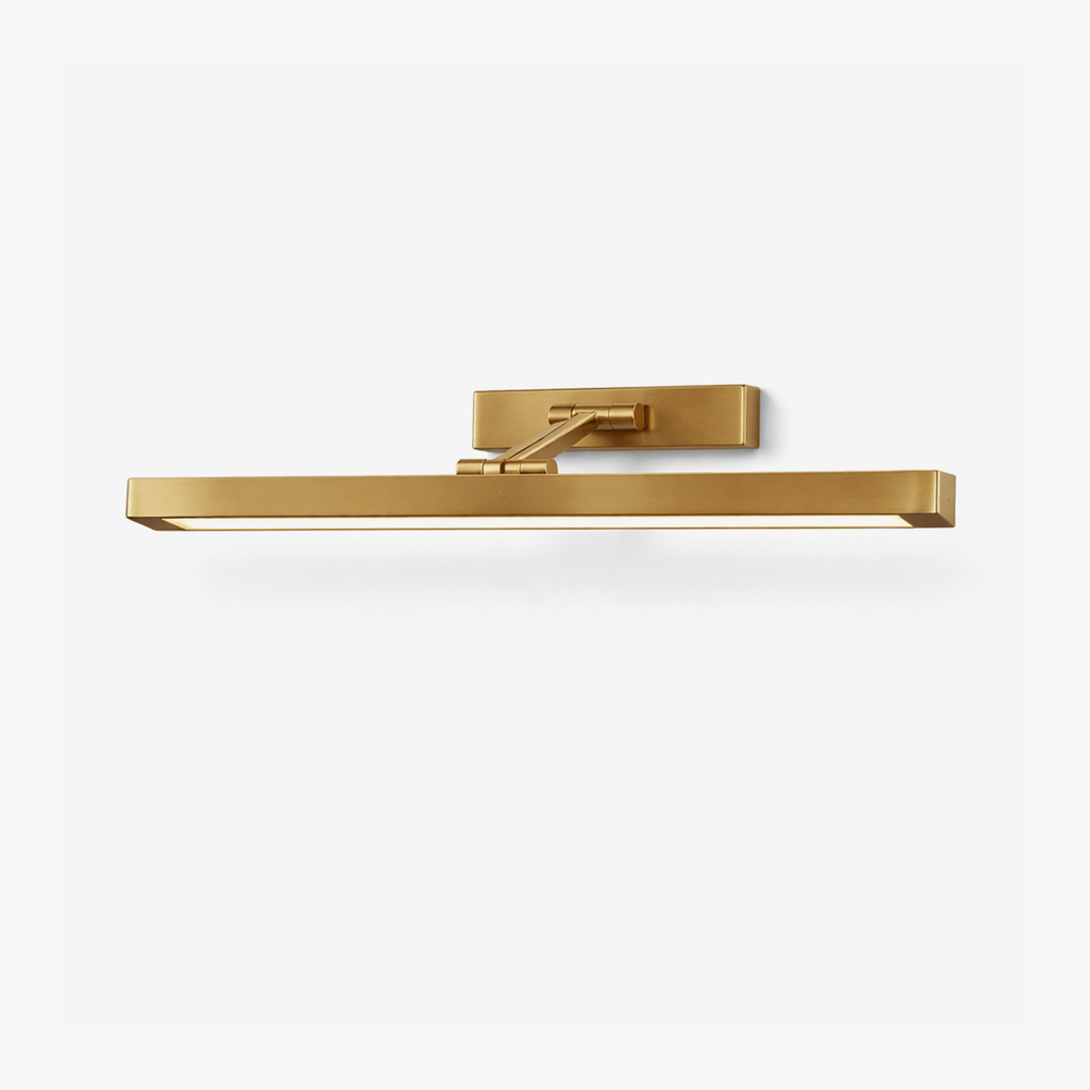 Gold bar held forward of a flat wall plate by a small swivel bracket