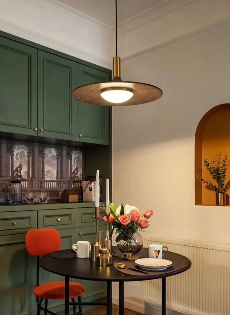 Square Wood Pendant Light Perforated Design