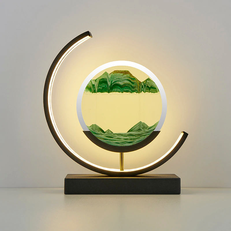 DriftGlass Sand Art Lamp for Living Room
