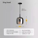 Nordic Pendant Light Grey Glass Color Option