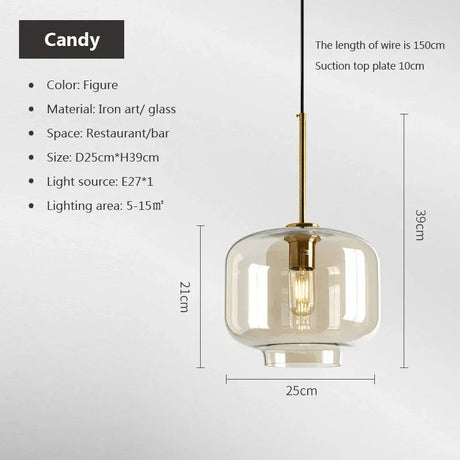 A rounded amber shade drawn at 25 cm across and 39 cm tall with its cord