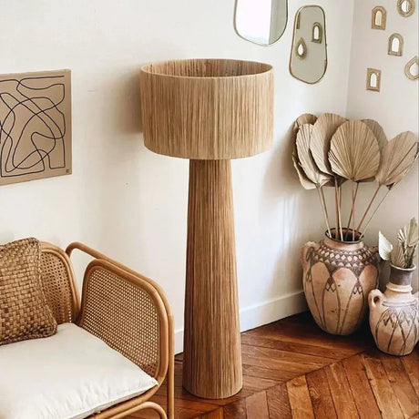 Cloth shade table lamp for living room