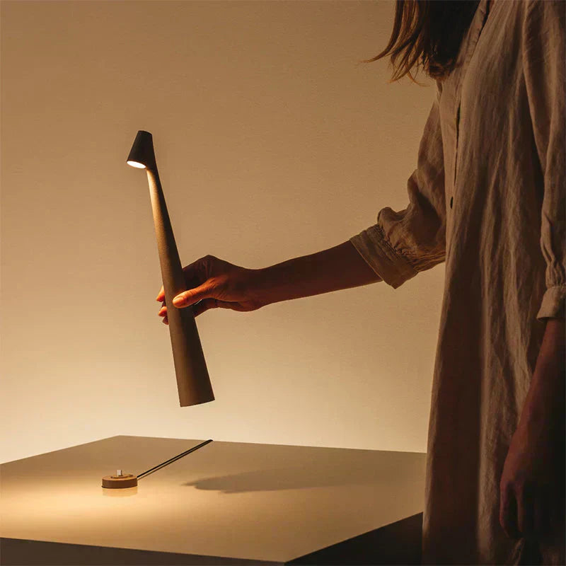 Nordic minimalist cordless table lamp for bedroom reading