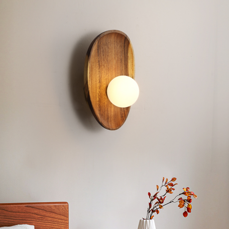 LumiVerde Natural Wood Wall Lamp for Living Room