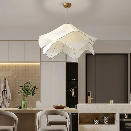 Fabric Petal Shade Pendant Light for Dining Room