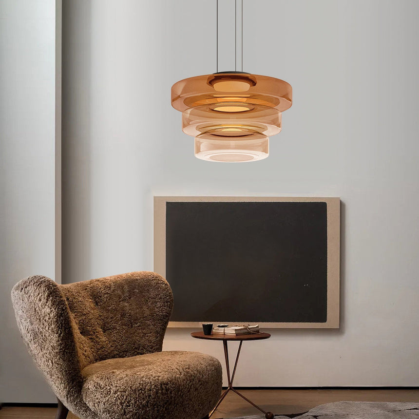 Asteron Pendant Light in Smoke Grey Glass