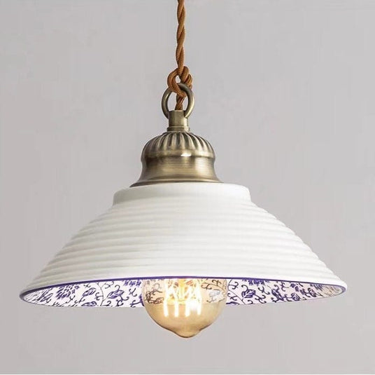 Pendant Light Close-Up of Ceramic Plate