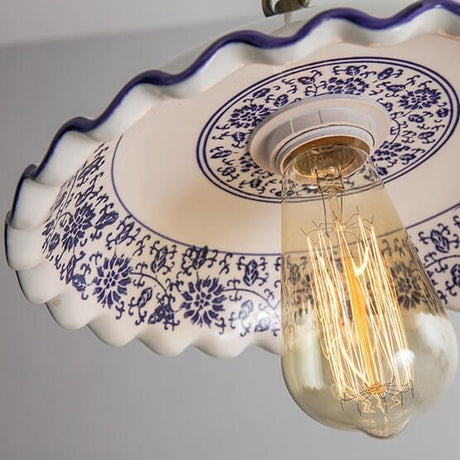 Portuguese Tile Pendant Light Warm Glow