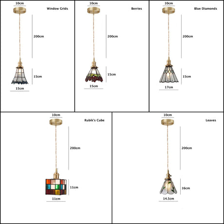 Glass pendant lamp mosaic texture close-up