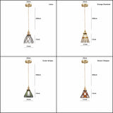 Mosaic glass pendant lamp cord and canopy detail
