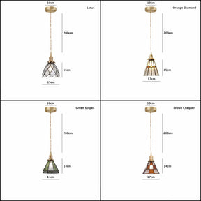 Mosaic glass pendant lamp cord and canopy detail