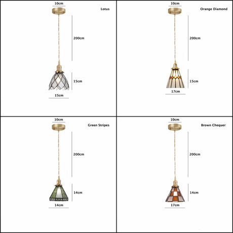 Mosaic glass pendant lamp cord and canopy detail