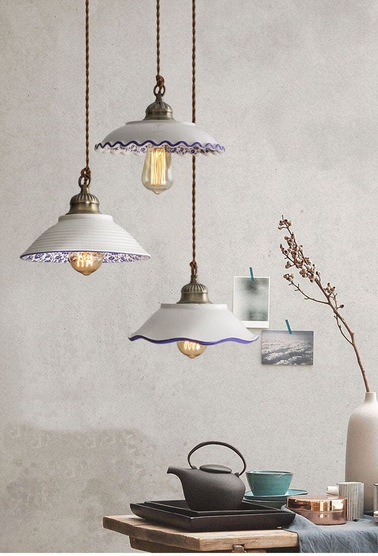 Ceramic Plate Pendant Light for Dining Room