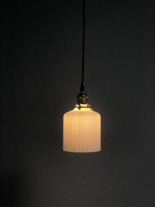 Japanese Lantern-Inspired Ceramic Pendant Light