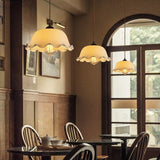 French Vintage Pendant Light in Milky Jade Finish