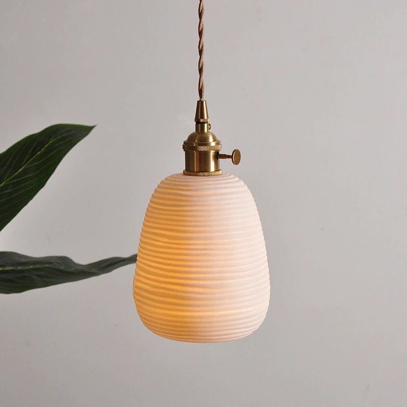 Ceramic Pendant Light LED Warm Ambient Glow for Dining Room