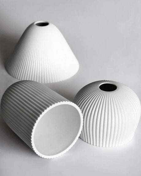 Ceramic shade lighting fixture for cafes