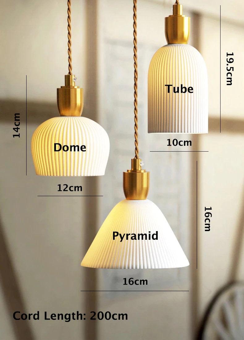 Brushed brass pendant lamp for kitchen decor