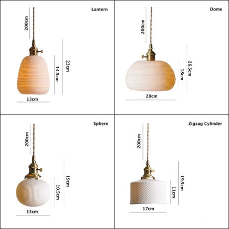 Ceramic Cylinder Pendant Light for Bedroom Decor