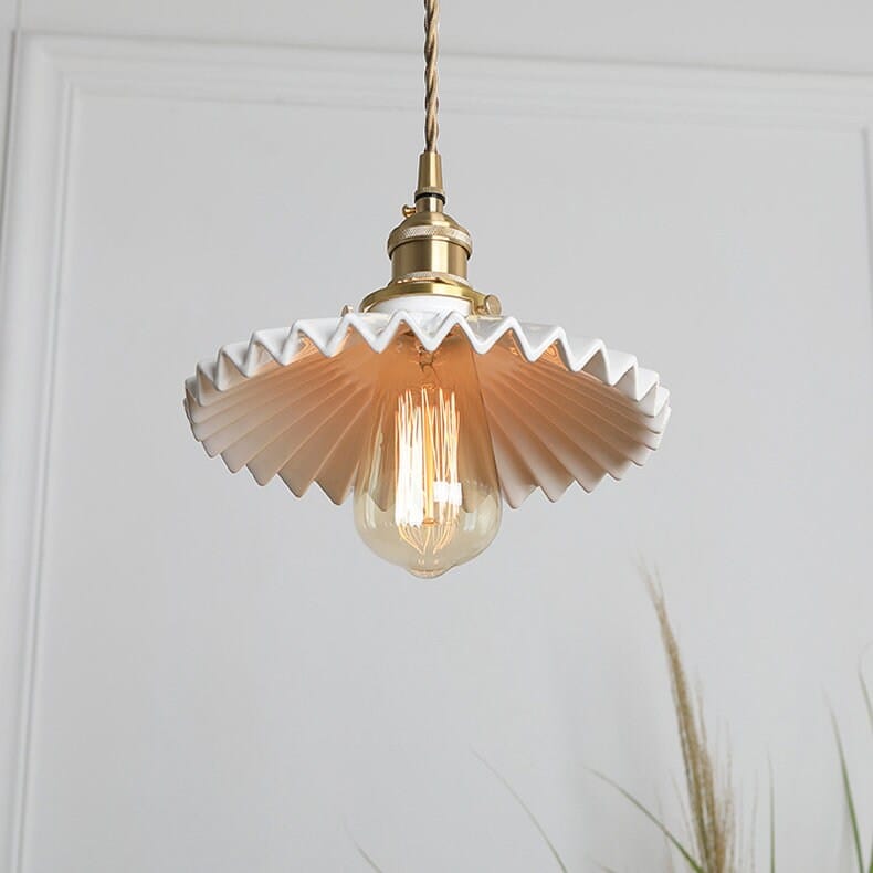 White Ceramic Pendant for Kitchen Accent