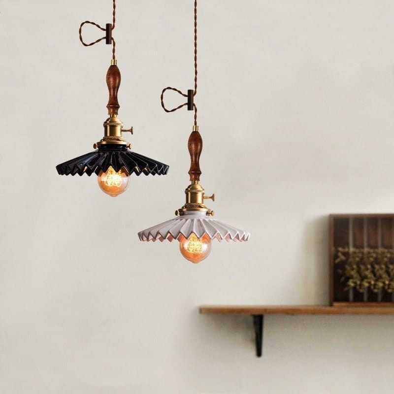 Ceramic Pendant Light LED Warm Ambient Glow for Bedroom