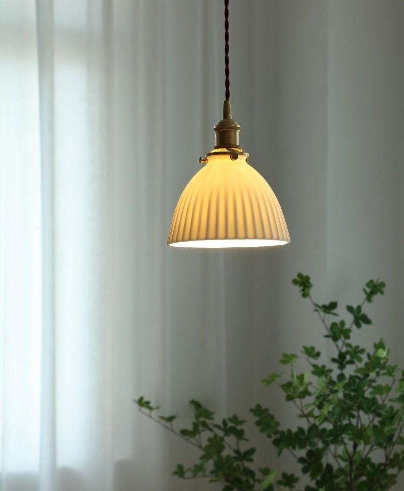 Ceramic Pendant Light LED Warm Ambient Glow for Dining Room