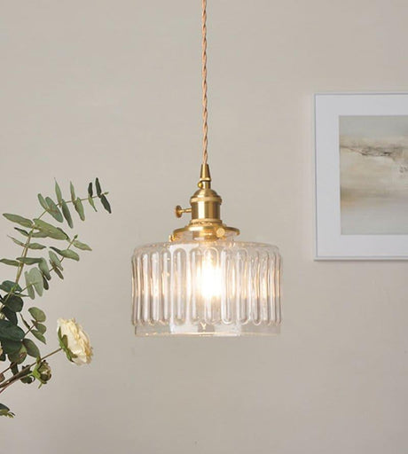 Brass lamp holder cord and canopy detail