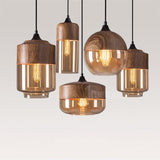 Wood Pendant Light LED Sphere Design for Dining Room