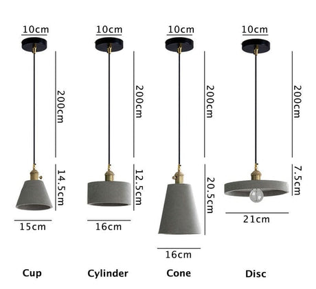 Cement Pendant Light for Contemporary Interiors