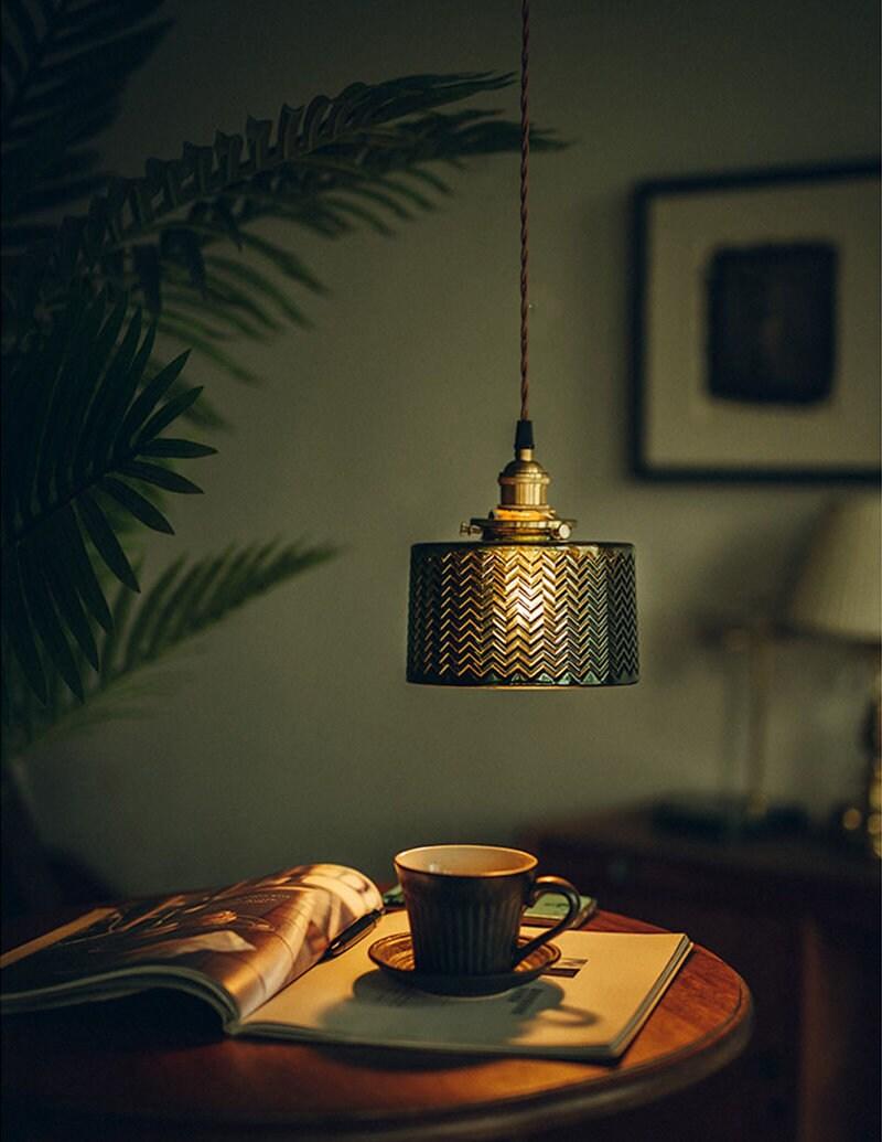 Glossy Glass Pendant Light for Bedroom