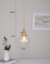 Glass Globe Pendant Light for Cafe and Restaurant