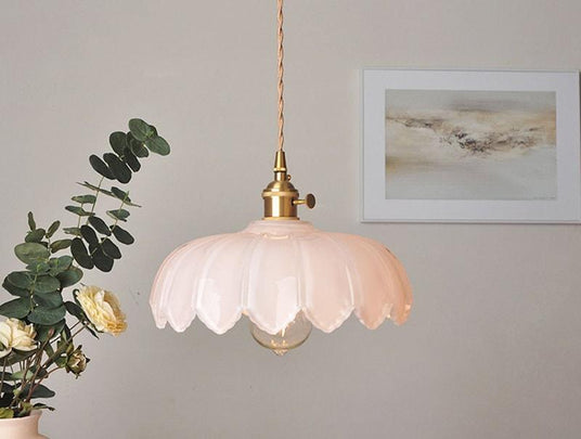Pendant Light Art Nouveau-Inspired Shade Detail