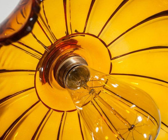 Brass and Glass Finish Bloom Pendant Light Design Detail | OroDwell