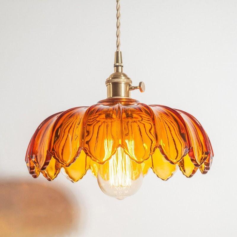 Bloom Pendant Light - Brass and Glass Vintage-Inspired Art Nouveau Design | OroDwell