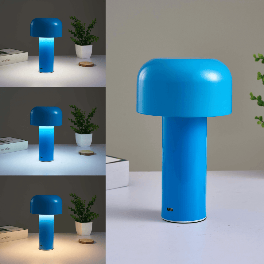 Mushroom Nightstand Lamp Close-Up Acrylic Shade Detail
