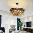 Tavian Grey Crystal Chandelier - Bedroom Lighting Accent