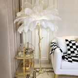 Feather Effect Floor Lamp Decorative Centerpiece